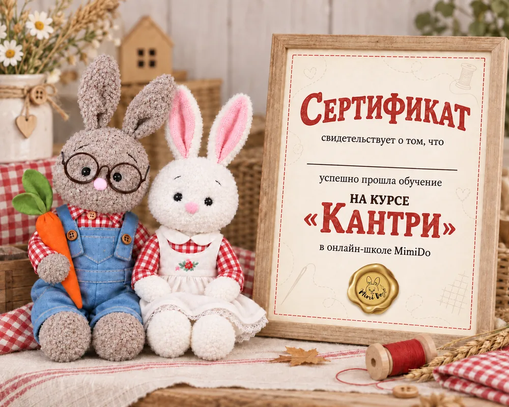Сертификат онлайн-школы MimiDo о прохождении курса «Кантри»